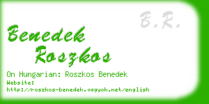 benedek roszkos business card